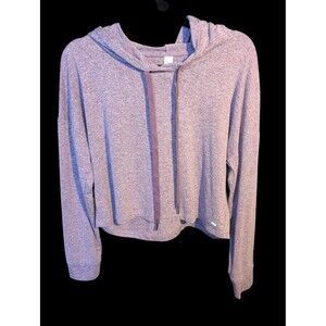 Marika Purple Cropped Lightweight Hoodie Pullover Size L